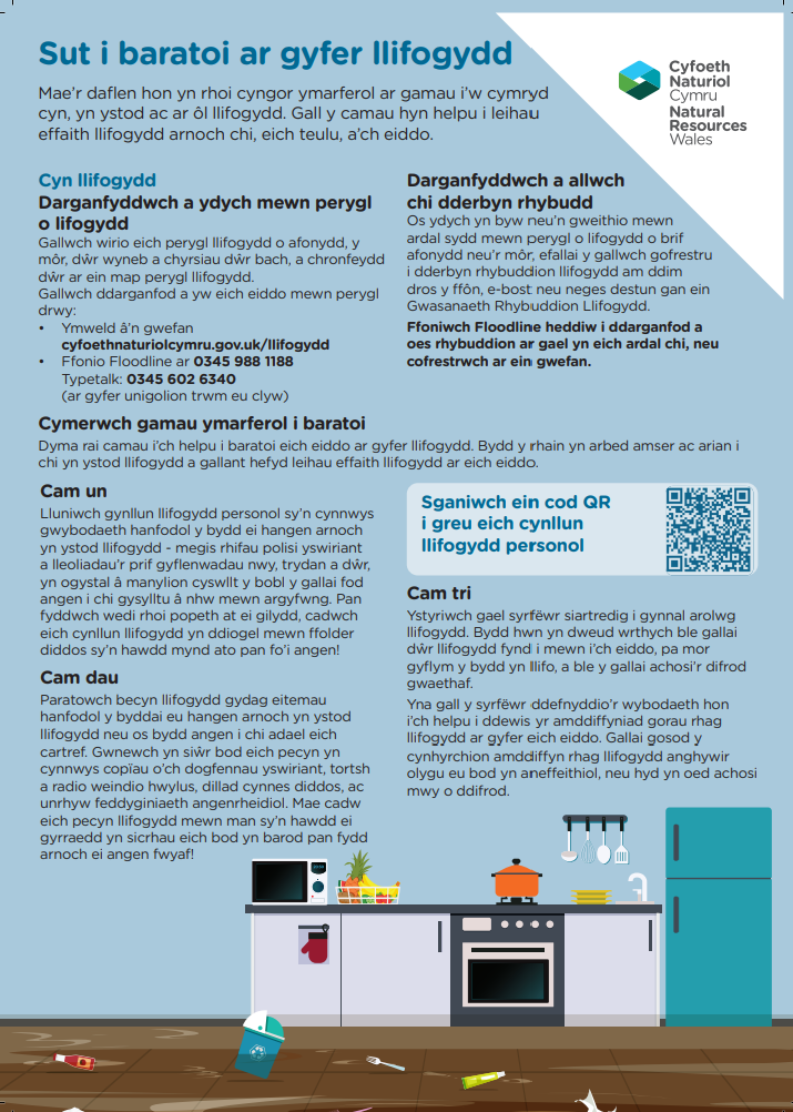 Llun: Byddwch yn barod am lifogydd (taflen A4)