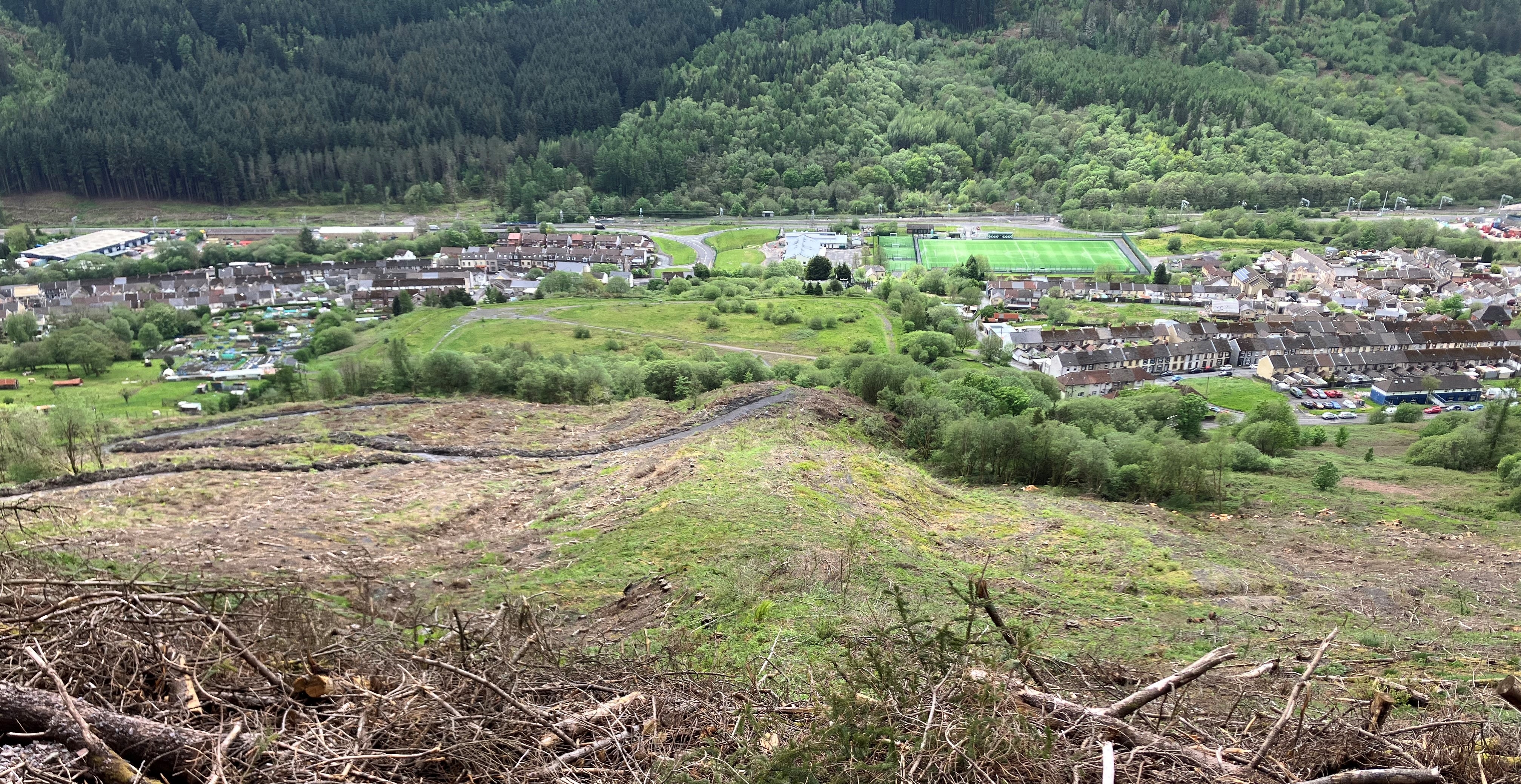 View of Penyrenglyn from the coal tip